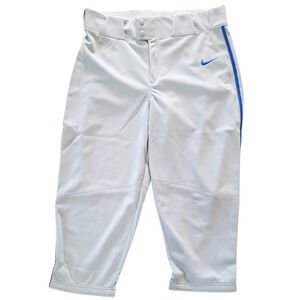 Nike Womens Team XL Softball Baseball Pants Gray‎ Blue Athletic Cropped New $42